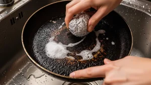 Solusi Bersihkan Wajan Hitam Dengan Baking Soda Dan Cuka