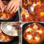 Shakshuka Afrika Utara Dari Saus Tomat Rempah Dan Telur Lumer